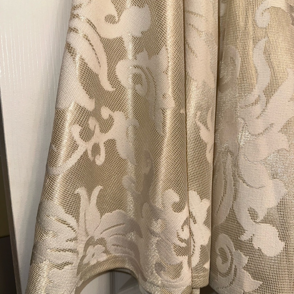 Charlotte Russe Cream and Gold Patterned Dress